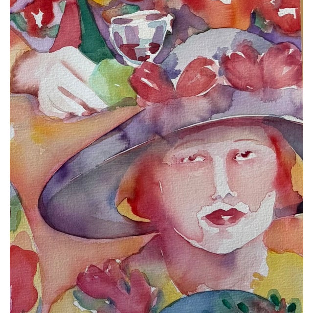 1980s 1980s Sandra Jones Campbell Watercolor Painting For Sale - Image 5 of 8