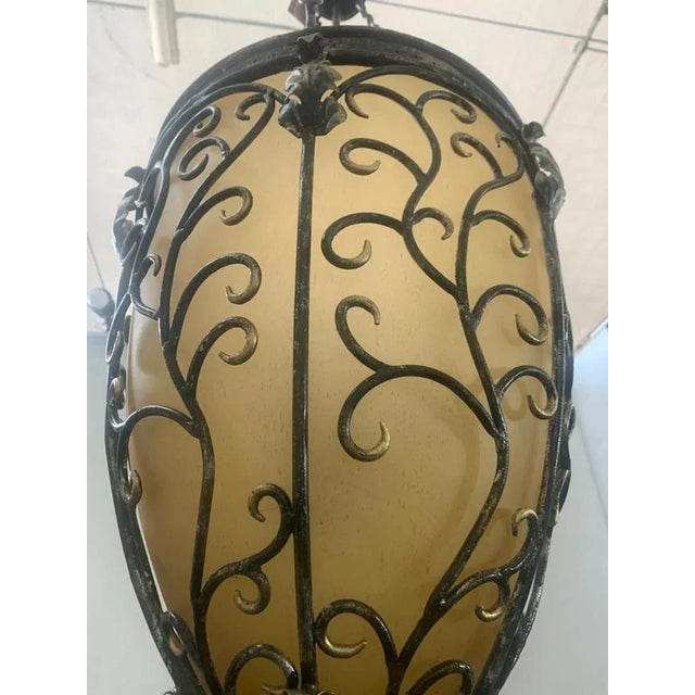 1970s Golden Iron and Glass Lanterns, 1970s For Sale - Image 5 of 12