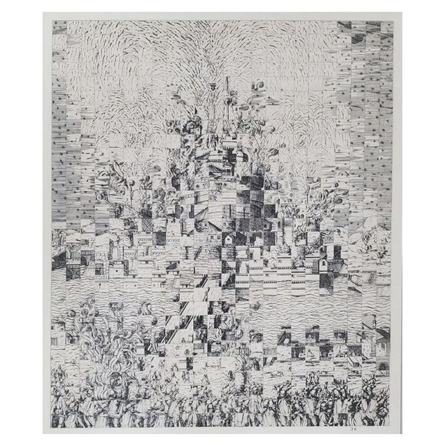 Jiri Kolar, Original Guggenheim Museum Exhibited Jiri Kolar Collage Tower of Babel, c.1960's-1970's For Sale - Image 11 of 17