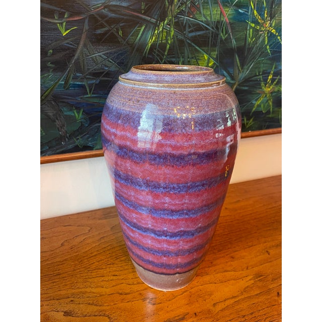 Late 20th Century Large Signed Late 20th Century Studio Pottery Vase – 16” For Sale - Image 5 of 10