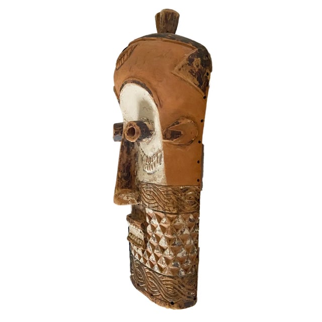 Superb and rare old circa 1960 Primitive Congolese DRC Bembe Casque Mask Fizi Congo ( show minor loss on the top pls check...