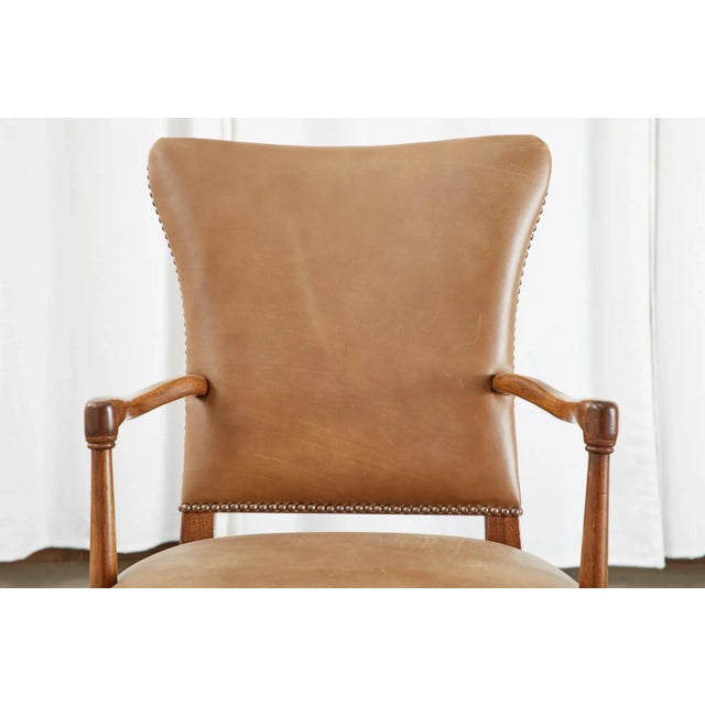 Set of Four French Art Deco Armchairs After Jules Leleu For Sale - Image 9 of 13