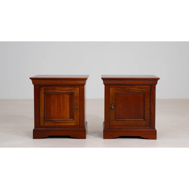 20th Century France Rich Mahogany Pair Of Mahogany Bedside Cabinets For Sale - Image 10 of 11