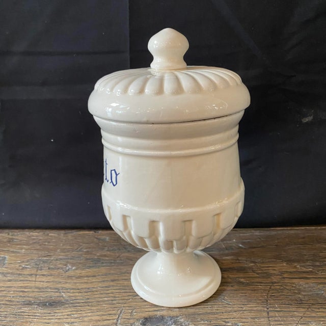 Ceramic Antique Italian Apothecary Jar Venetian Meleto Porcelain Urn Large For Sale - Image 7 of 10
