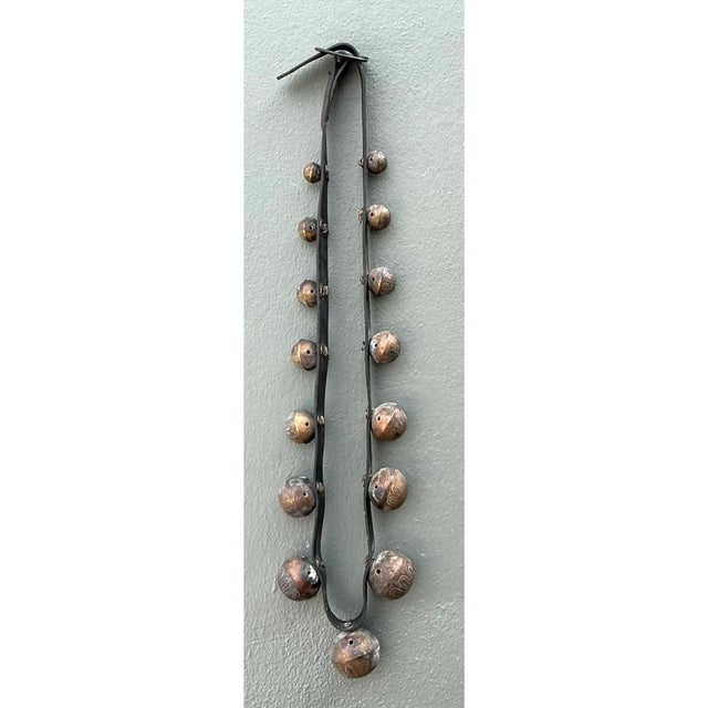 Vintage Brass Sleigh Bells on Leather Strap For Sale - Image 9 of 12
