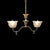 Brass Brass 2-Arm Electrified Gas Chandelier With Pressed Glass Shades C1890 For Sale - Image 8 of 10