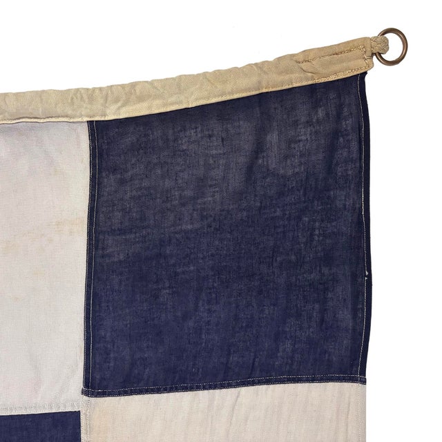 Mid 20th Century Large Vintage Cotton Nautical Signal Flag For Sale - Image 5 of 5