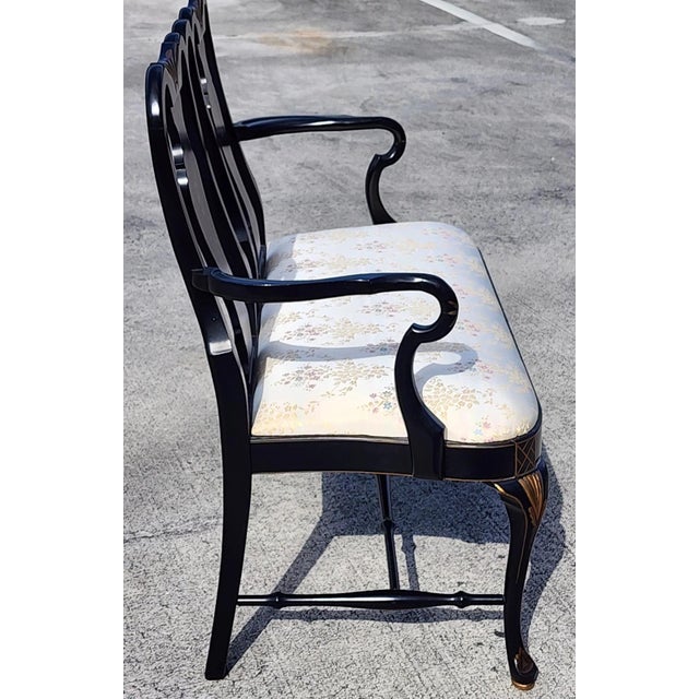 Vintage Queen Anne Chinoiserie Bench For Sale - Image 14 of 15
