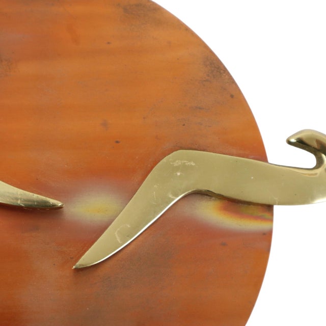 Mid Century Wall Decoration Seagulls Copper Brass Sun Bijan, 1970s For Sale - Image 9 of 18