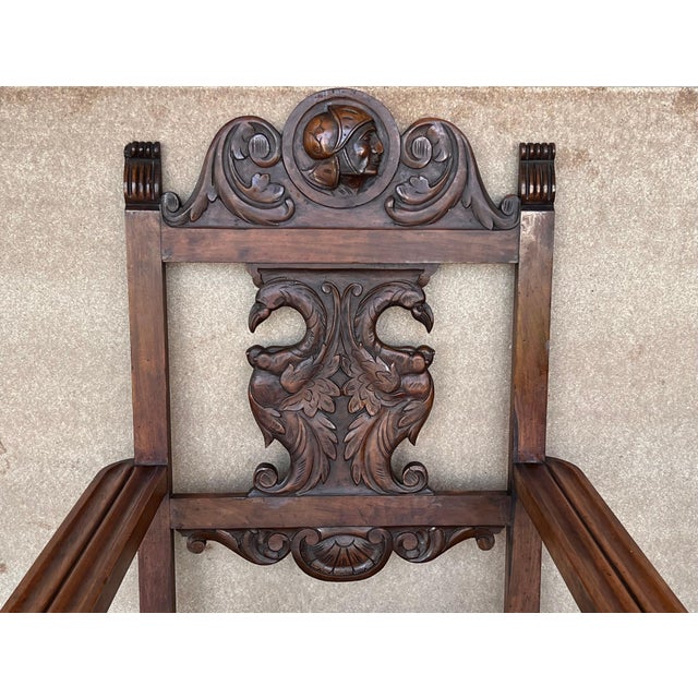 19th Century French Carved Walnut Turned Wood Armchair with Claw Feet For Sale - Image 18 of 18