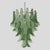 Contemporary and luxury Murano Glass frosted green Selle Chandelier Frosted “Selle ” elements in Murano glass poured over...