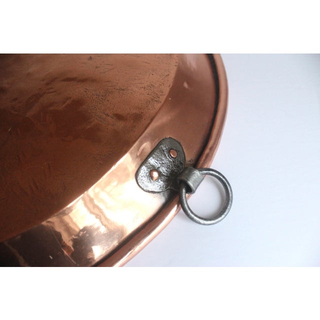 Early 20th Century Large Early 20th Century Rustic Primitive Vintage Country Kitchen FarmhousenHammered Copper Pan Saucepan For Sale - Image 5 of 10