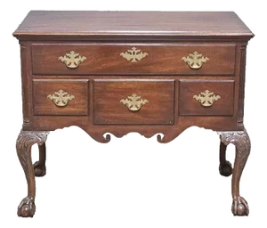Kittinger Cw-19 Colonial Williamsburg Chippendale Mahogany Lowboy Claw & Ball