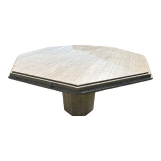 Italian Travertine Dining Table - 1970's For Sale