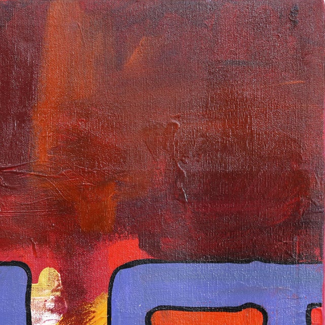 Textile Rainy Apartment 2 - Original Abstract Figurative Mixed Media Acrylic and Oil Pastel Painting on Canvas by Valerie Etitinwo For Sale - Image 7 of 9