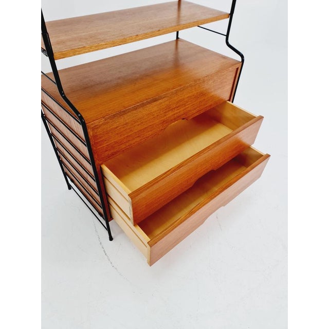 Free-Standing String Shelf-System with Cabinet in Teak from WHB Germany, 1950s For Sale - Image 9 of 11