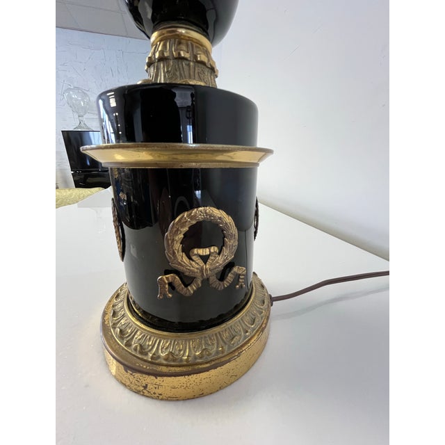 Vintage Neoclassical Porcelain Lamp For Sale - Image 4 of 6