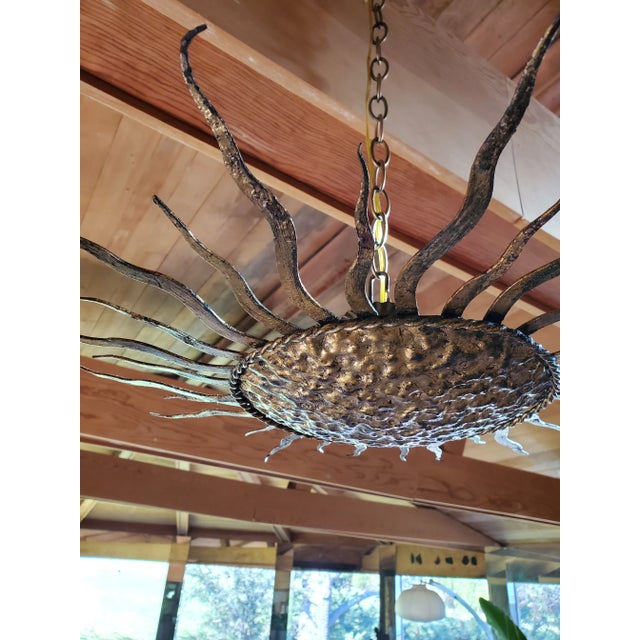 1950s Mid-Century Modern Hollywood Regency Starburst Chandelier For Sale - Image 5 of 7