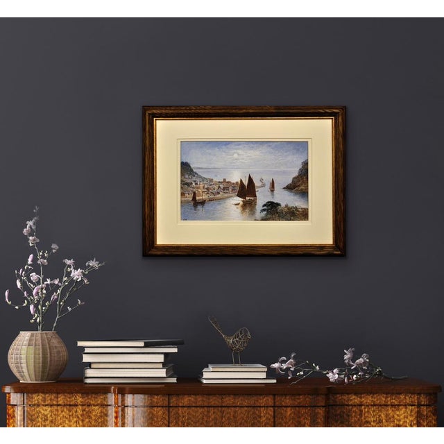 J. Wilson. Looe Town & Harbour, Cornwall, Watercolour, 1860, Framed For Sale - Image 17 of 18