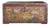 Vintage Distressed Brick Red Brown Lotus Cranes Oriental Wood Trunk Table For Sale