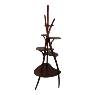 Outstanding Organic Modern Sculptural Tiered Wood Stand For Sale