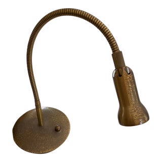 Vintage Levenger Brass Adjustable Gooseneck Desk/Reading Lamp For Sale