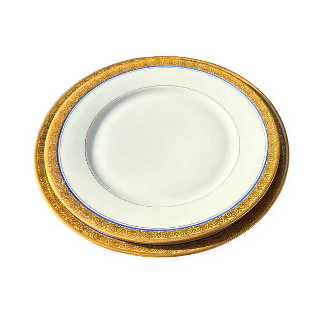 A truly refined and elegant French table service, this Limoges porcelain dinnerware set embodies understated luxury with a...
