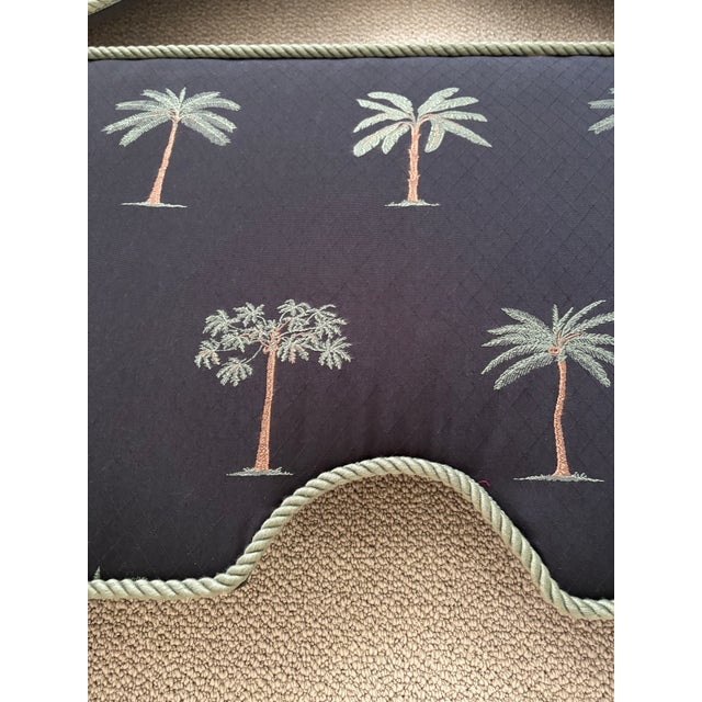 Black Custom Palm Tree Scalloped Valances – Set of 2 For Sale - Image 8 of 14
