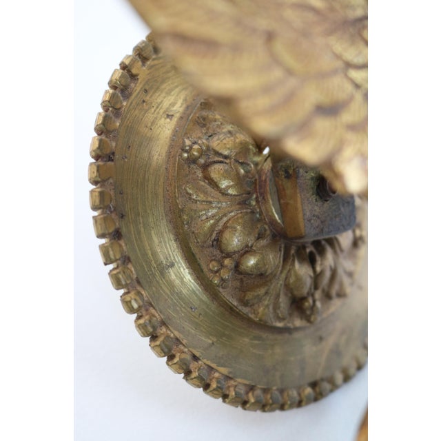 Antique Brass Eagle Wall Sconces, 1890s, Set of 2 For Sale - Image 6 of 15