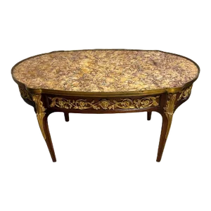 French Louis XVI Style Gilt Bronze Mounted Coffee Table