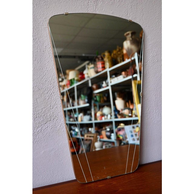 Vintage Carved Rockabilly Rearview Mirror, 1950s For Sale - Image 4 of 8