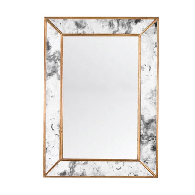 Contemporary Matthew Izzo Home Dion Gold Leaf Edged Antique Wall Mirror For Sale - Image 3 of 3