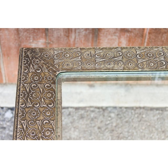 Metal Mid 20th Century Embossed Silver Table For Sale - Image 7 of 10