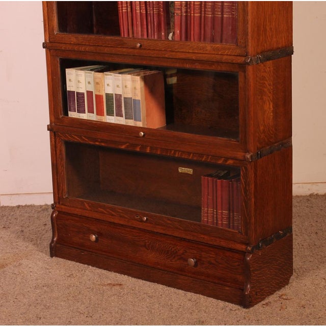 Oak Bookcase with Drawer by Globe Wernicke For Sale - Image 4 of 11