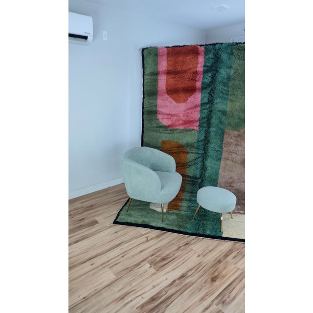 Abstract Handmade Moroccan Beni Mrirt Rug, Color Block Abstract, 10' X 6'8" For Sale - Image 3 of 15