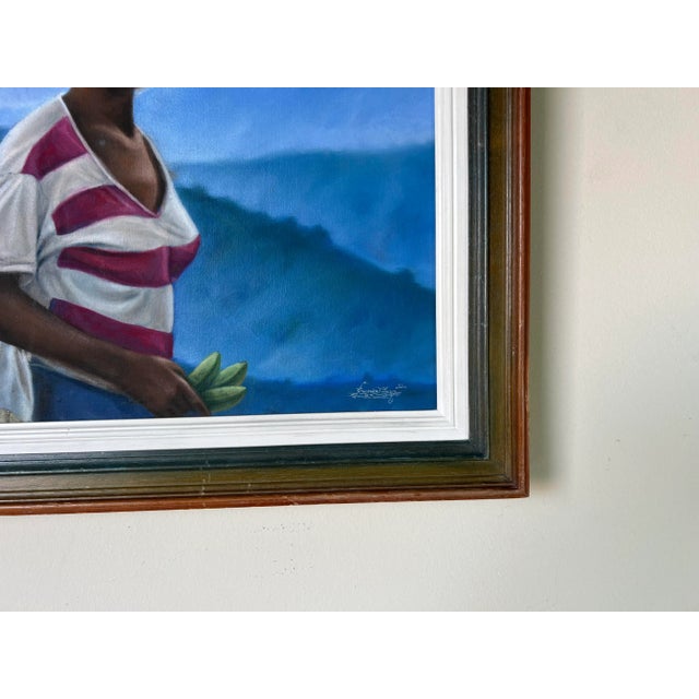 Lucson Guerrier Caribbean Woman With Fruit Bowl For Sale - Image 10 of 13