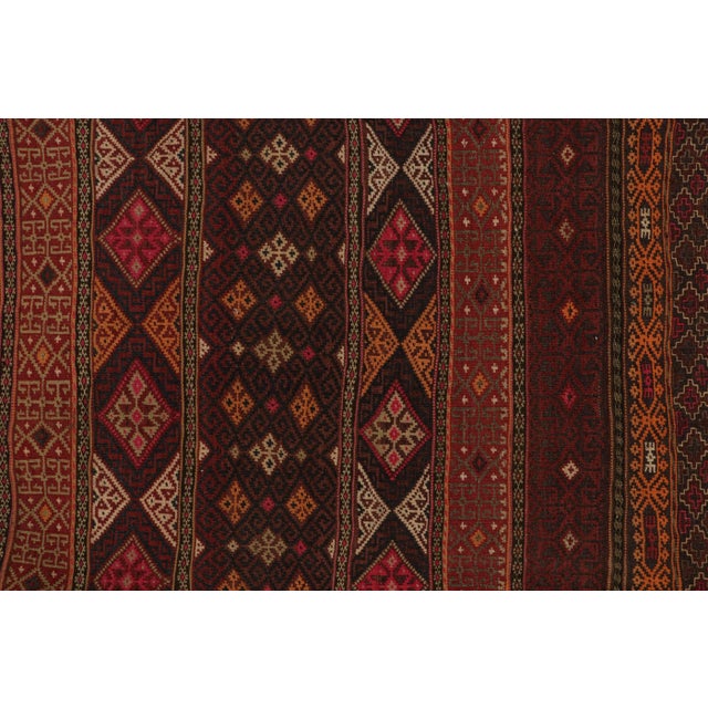1950s 1950s Vintage Baluch Tribal Kilim in Brown, Red & Orange Patterns by Rug & Kilim For Sale - Image 5 of 8