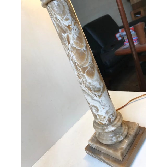 Italian Marble Column Table Lamps from Onyx Art, 1970s, Set of 2 For Sale - Image 6 of 9