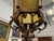 Gothic Revival Style Gilt Metal + Amber Glass Lantern Pendant, Vintage For Sale - Image 9 of 12