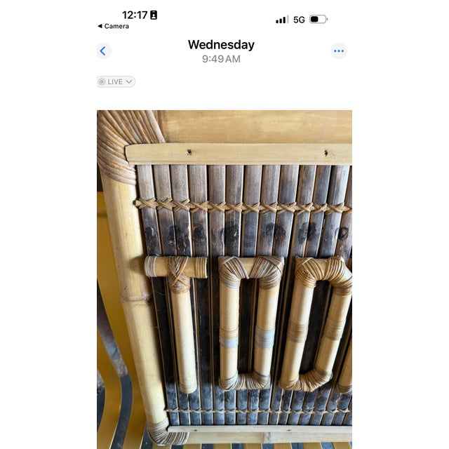 Vintage Coastal Split Rattan “Toddler” Sign For Sale - Image 10 of 12