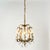 Brass Vintage Petite French Brass and Crystal Chandelier For Sale - Image 8 of 17