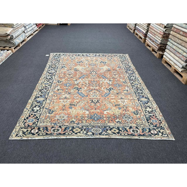MATERIAL: 100% hand spun organic wool Size: 7'.5" x 10'.5" / 225cm x 315cm CONDITION: In excellent - This rug is handwoven...