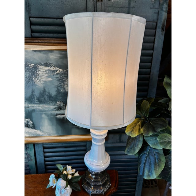 Brass Vintage Honi Chilo Ceramic Lamps With Brass Base - a Pair For Sale - Image 8 of 14