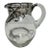 Antique Art Nouveau Silver Overlay Crystal Water Pitcher With Engraved Initials For Sale