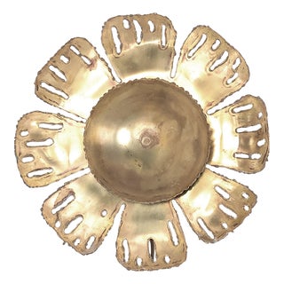 Brass Flower Wall Lamp by Svend Aage Holm Sørensen for Holm Sørensen & Co, 1960s For Sale
