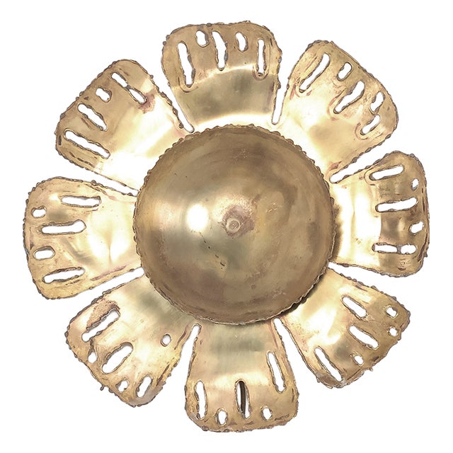 Brass Flower Wall Lamp by Svend Aage Holm Sørensen for Holm Sørensen & Co, 1960s For Sale
