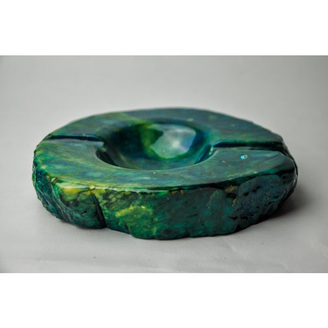 Sculpture Materials Turquoise Alabaster Ashtray attributed to Romano Bianchi, Italy, 1970s For Sale - Image 7 of 10