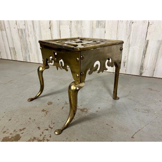 Late 19th Century Antique Brass Fireplace Trivet / Footman For Sale - Image 5 of 12