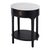 Mid-Century Modern Ellen 18.25 in. W Oval Marble and Wood 1 Drawer Nightstand, Black For Sale - Image 3 of 11