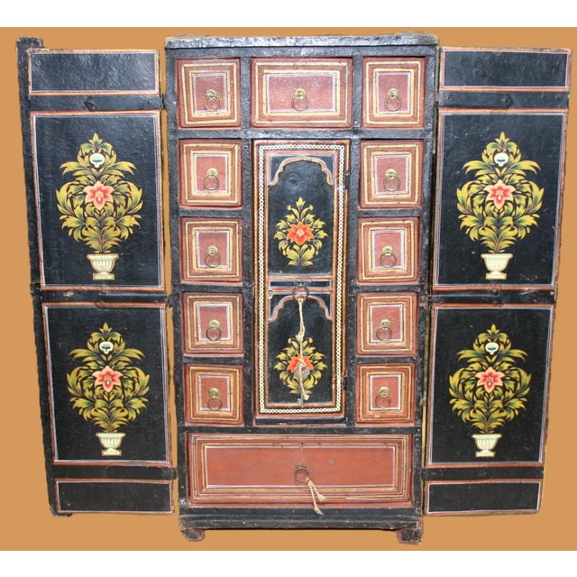 Spanish Antique Papier Mache Spice Cabinet For Sale - Image 3 of 15